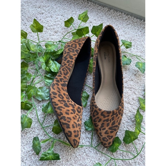 clarks heels leopard print
